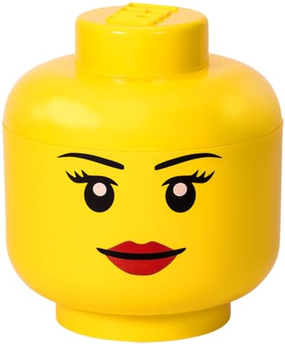 LEGO 40321725 Tête de rangement empilable Légo Fille Grand modèle Plastique Jaune D24 x H27,1 cm
