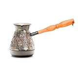 500 ml Türkische Mokkakanne Kupfer Kaffeekocher Turka Ibrik Cezve Dzhesva Kaffeekanne Briki mit Holzgriff Griechisch Espressokocher Kaffeebereiter