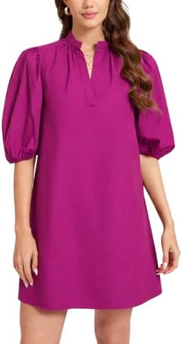 <h3>Saturated Puff Sleeve Shift Mini</h3>