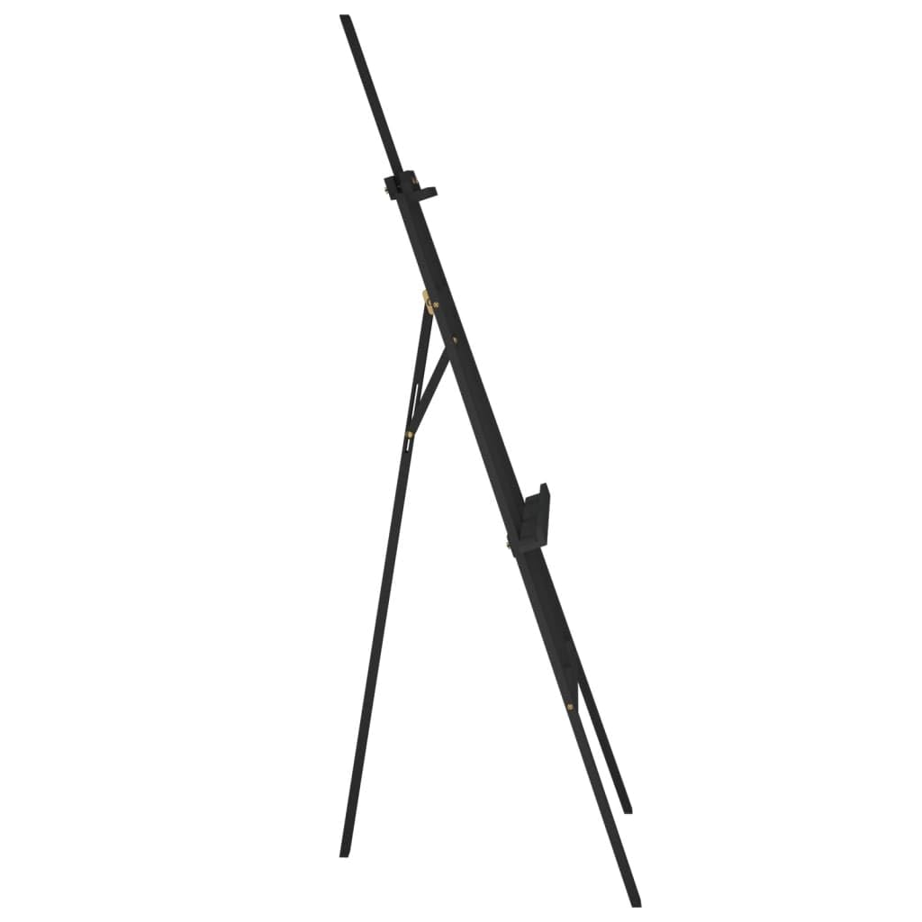 Caballete de madera maciza de pino, altura regulable hasta 107 cm, diseño triangular para lienzos, estable y plegable, color negro