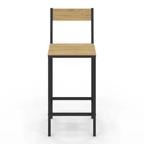 Lot 4 Tabourets Bar Detroit 65 cm métal/MDF IDMarket