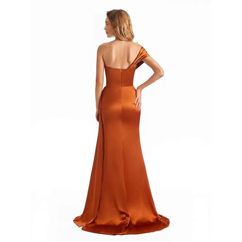 Satin Long Mermaid Bridesmaid Dresses Floor Length Backless Wedding Dress for Guest4
