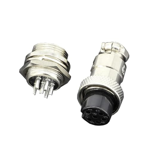Conector de aviación GX12-6 de 6 pines y 12 mm con cierre de tornillo