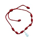 Minoplata Pulsera Roja de Siete Nudos, Seda Unisex, Ajustable con Cruz de Caravaca de Plata 925, 10mm x 4mm