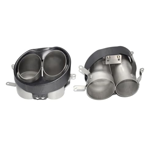 排気管テールパイプ に適合するRS6 2016 2017 2018用 カーボンファイバーテールパイプ ダブルホール排気管 マフラーチップ ノズル排気ヘッド