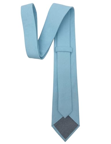 Image of Kebocis Mens Solid Color Cotton Necktie for Men