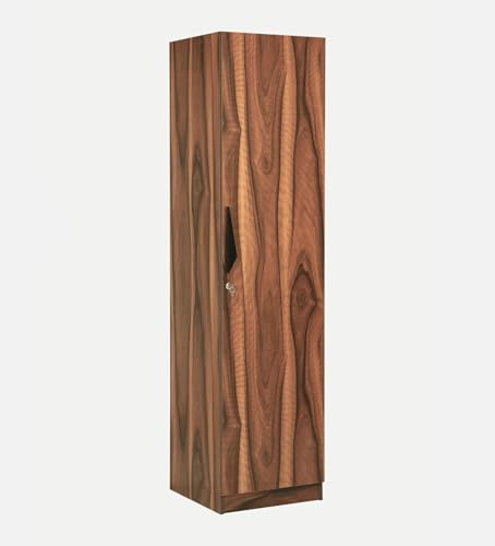 Image of Mintwud Pepperfry Maya 1 Door Wardrobe | Engineered Wood Almirah with 4 Shelves for Clothes Storage | Compact Cupboard for Bedroom, Living Room | 46 cm (L) x 46 cm (W) x 180 cm (H) | Brown Finish