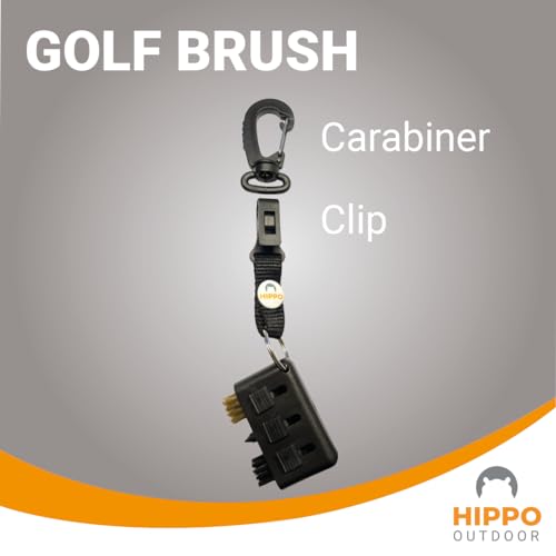 HIPPO OUTDOOR Golf Club Mini Brush - Small Groove Cleaner, Bag Accessories and Tool, Scrub Head for Grip, Groove it Cleaning, Quick-Release Clip Concept 8199