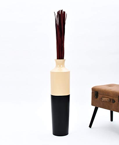 Image of Leewadee Tall Vase Filler , Dried Palm Leaves - 2 Bunches of Colored Decor for Floor Vases, Naturally Dried Arrangements for Vintage Or Modern House Decor, 45 inches, Bordeaux