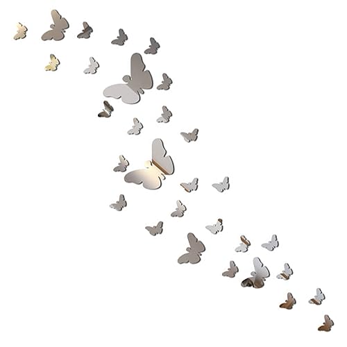 ✔️FANTASTICA DECORAZIONE DA MURO PER CASA: Puoi modellare i 30 adesivi decorativi in base alle tue preferenze e dare più atmosfera alla tua casa. Sarà facile creare decorazioni belle, romantiche, attraenti e di moda. Le farfalle adesive da parete effetto specchio sono anche un’ottima idea regalo per feste di compleanno, familiari o amici.pezzi Farfalle Adesive