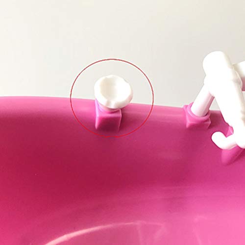 TOYANDONA Baby Bathtub with Shower Sprayer, Mini Bathtub Bathroom Accessories Dollhouse Furniture Pretend Play Toy for Kids Dolls Bath Playset -Pink - Image 3
