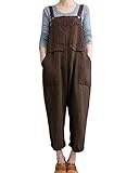  PengGengA Femme Combinaison Décontracté Playsuit Harem Sarouel Pantalon Jumpsuit Casual Vintage Vêtements De Maternité Salopette Brun L
