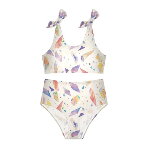 Beige Sparkling Glitter Girl Two Piece Kids Bikini Set Beach Swimsuit Swimming Suits Cute Shoulder Strap3