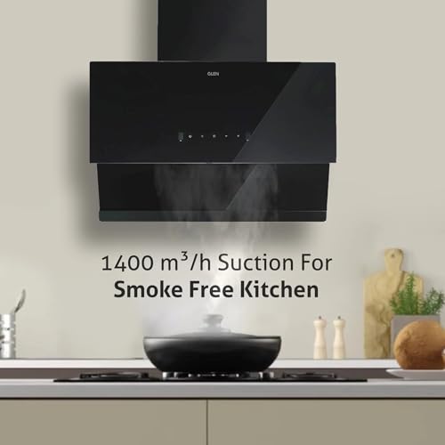 Image of Glen Auto Clean Glass Chimney 75cm Filter-less with Motion Sensor, 1400 m /h -