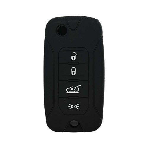 BROVACS Funda protectora de silicona compatible con Jeep Renegade CV4757 con control remoto de 4 botones, color negro