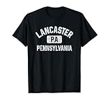 Lancaster Pennsylvania Gym Style Distressed White Print T-Shirt