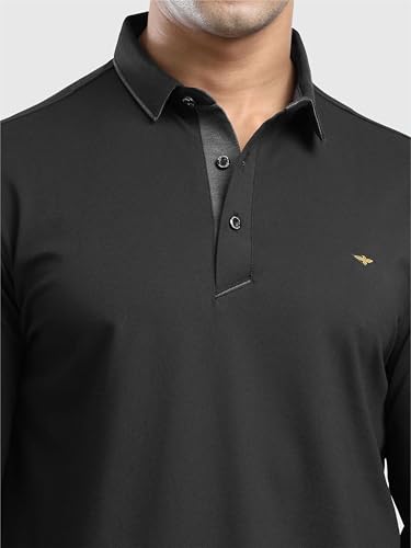 Image of STELLERS Men's Full Sleeve Polo T-Shirt | Premium Cotton | streatchable | Enzyme bio Washed | Feather Touch Feel | Sustainable