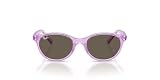 Ray-Ban Gafas de sol ovaladas Rj9080s para niño, Violeta transparente/marrón, 45 mm