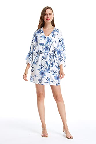 Image of Women's Hawaiian Open Front Kimono Top Signature Prints | Open Front Design; Lightweight Rayon; Signature Tropical Prints; Relaxed Fit; Resort Vacation Style