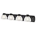 Alabaster Glass 4-Light Bath Bar in Bronze