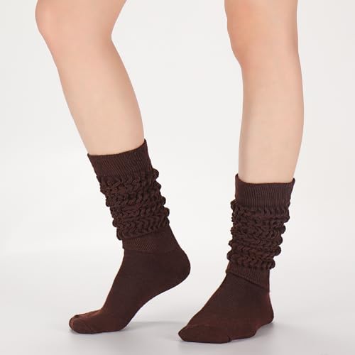 Image of Forwe 3 Pairs Slouch Socks for Women Size 9-11 Soft Extra Long Scrunch Knee High Boot Socks