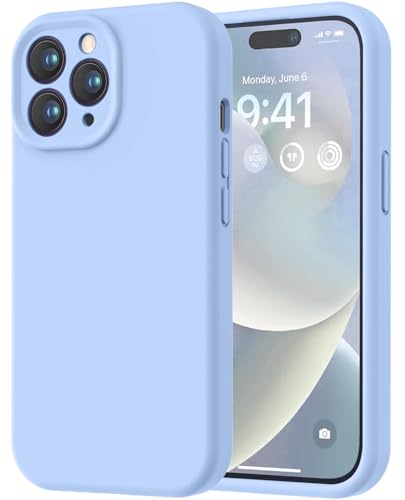 Image of LOVE 3000 Designed for iPhone 14 Pro Max Case, Premium Silicone with [Soft Anti-Scratch Microfiber Lining] Shockproof Protective Phone Case for Men Women Girls 6.7 inch, Light Blue