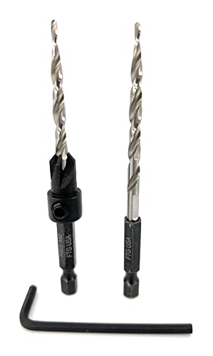 Image of FTG USA #8 (11 /64 inch) Wood Countersink Drill Bit w / 1 Repl. Bit & Hex Key | Features size #8 countersink and one extra 11 /64 inch replacement tapered bit. Includes an Allen wrench hex key tool
