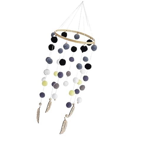 Vaguelly 1個 ストリング ベビーベッドのおもちゃ モバイルベッドベルペンダント ベビーシーリングモバイル 子供部屋 赤ちゃん フェルトボール
