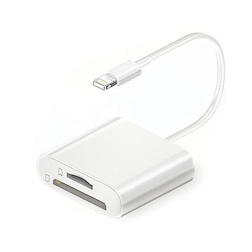 KikoSaka Leitor de cartão SD para iPhone/iPad, adaptador de câmera Lightning 2 em 1, leitor micro SD e TF, Plug and Play
