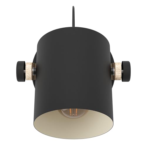 Eglo Applique Hornwood Con Dettaglio Legno, Nero - 2