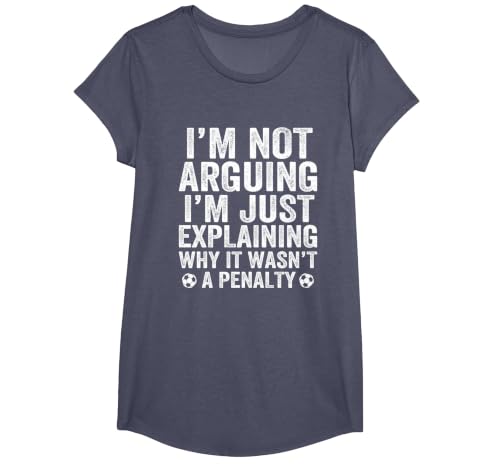Funny Soccer Tee I'm Not Arguing Cool Soccer Player Captain T-Shirt, Girls, Heather Blue, X-Small