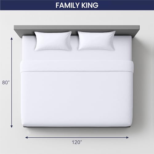 Image of SGI bedding 120 inch W x 80 inch L 4Pc Family King Sheet Set 100% Egyptian Cotton - 600 Thread Count, Fits 18 inch Deep Pocket - Soft Breathable Oversized Sheets, for Extra Large Beds - White