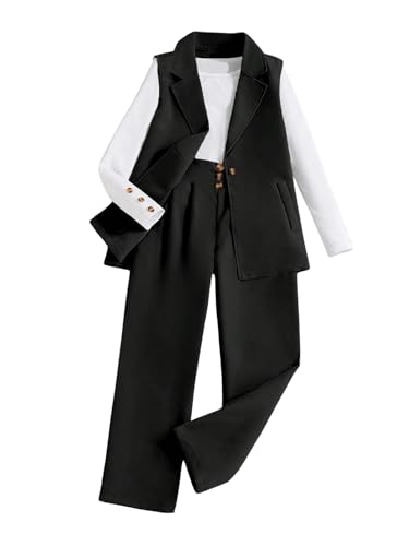 Milumia Girl's 3 Piece Outfits Long Sleeve Tee Shirt and