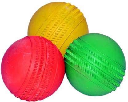 H.K.SPORTS Cricket Rubber Ball, Color May Very Pack of 3