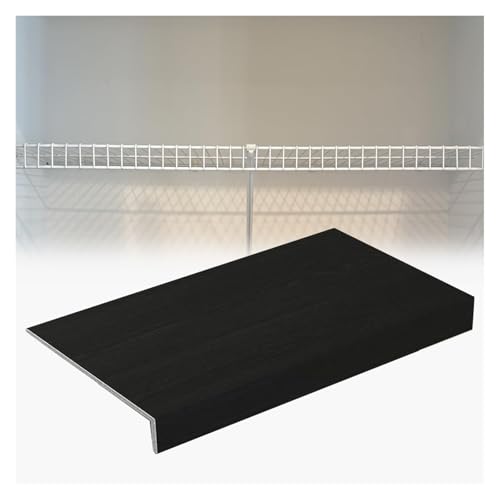 PEYNIR 4 5 6 7 9 10 Ensembles Housses d'étagères pour Garde-Manger, Amovibles, texturées Bois, pour étagères d'armoires, Noires(1 Set,20x20x3in/51x51x8cm)