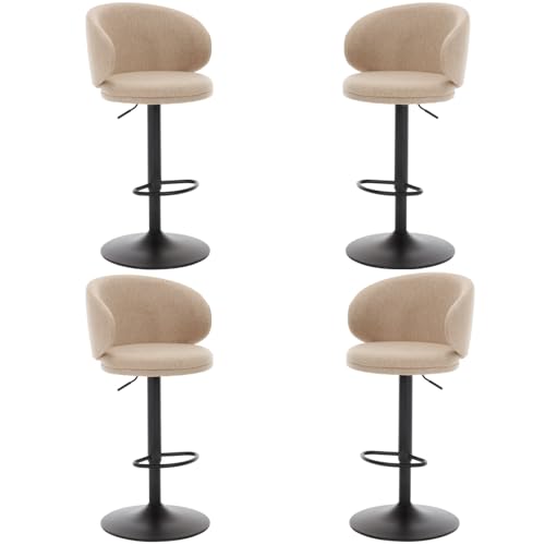 chairus Set di 4 Sgabelli da Bar in Tessuto di