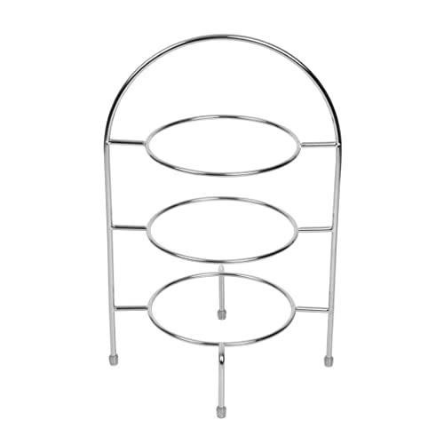 Olympia 3-Tier Afternoon Tea Stand für Teller bis zu 267mm / 10½ inch, Chrom, Standhöhe 490mm, Tellerring 195mm, High Tea Cake Scone Stand, Anti-Rutsch-Fuß Spunde, Top Frame Carry Handle, CL572 Olympia 3-Tier Afternoon Tea Stand für Teller bis zu 267mm / 10½ inch, Chrom, Standhöhe 490mm, Tellerring 195mm, High Tea Cake Scone Stand, Anti-Rutsch-Fuß Spunde, Top Frame Carry Handle, CL572