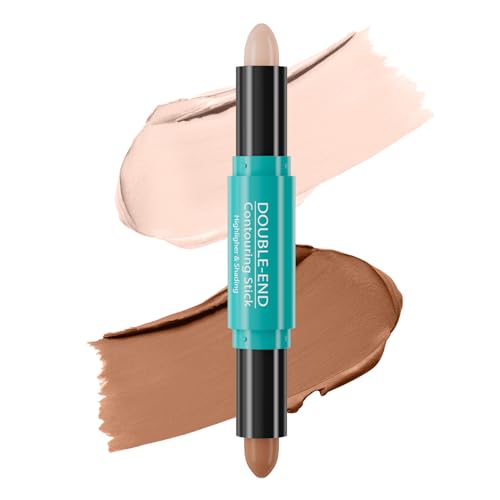 Vawolecy Barra de Contorno de Doble Punta, Barra de Contorno y Modelado de Rostro, Lápiz de Maquillaje Iluminador para Todos los Tonos de Piel