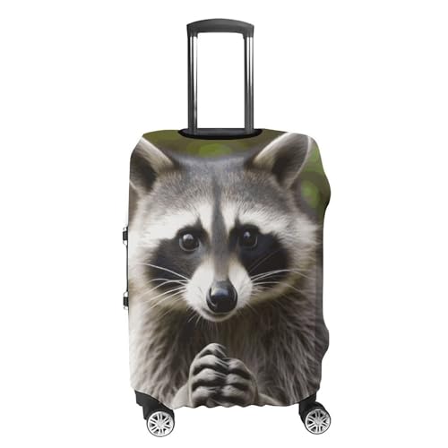 Cute Raccoon Luggage Cover, Washable Elastic Suitcase Cover Protector Fit 18-32 Inch Luggage4