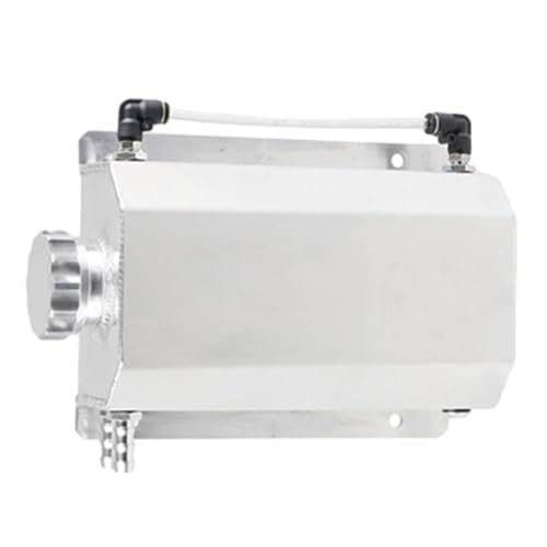 RAGBUSCLE Réservoir Liquide Refroidissement, Vase d'Expansion Aluminium 1L ou 2L Avec Couvercle Compatible Avec les Véhicules Ayant une Interface d'Adaptateur de 12 mm (Argent(2L), 2L)