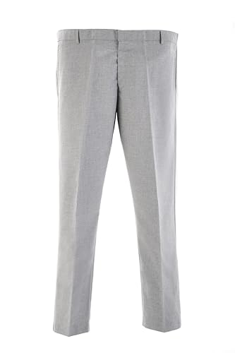 Image of Men’s Formal Trousers – Smart Straight Leg Office and Casual Work Trousers with Flat Front and Pockets, UK Waist Sizes 30–50 Inches Light Grey - 32W / 29L