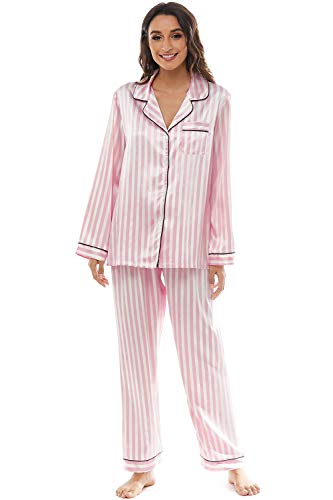 Escalier Womens 5pcs Silk Satin Pajama Set Cami Pjs Sleepwear Button Down Pj Sets Loungewear4