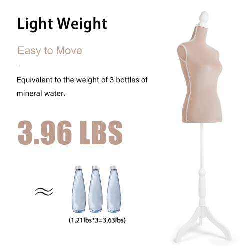 Hombour Dress Form Mannequin Torso, Female Sewing Manikin Body, Pinnable Dressmaker Form With Stand For Display, Clothing Design, Khaki #TOP2