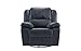 Casa Andrea Oversize Ultra Comfortable Air Leather Fabric Rocker and Swivel Recliner Living Room Chair (Grey)