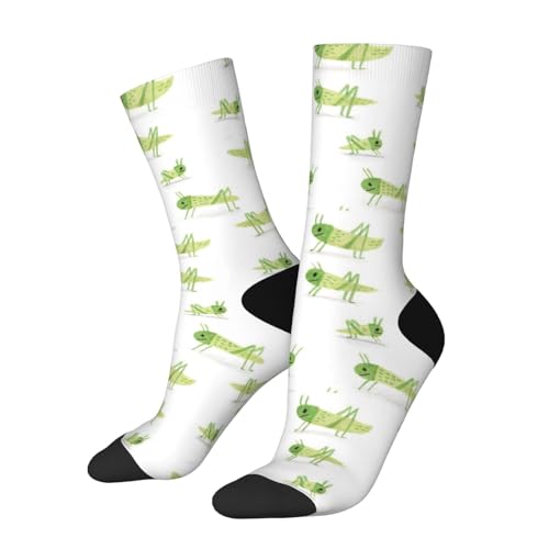YSOLDA Chaussettes d'équipage, chaussettes de sport de nouveauté décontractées, chaussettes de compression amusantes de 40CM de long pour unisexe,Sauterelle – vue 3