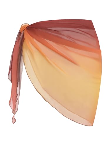 Image of ZAFUL Boho Beach Cover Ups for Women Sarong Coverups Sheer Bikini Chiffon Wraps Skirts for Swimwear
