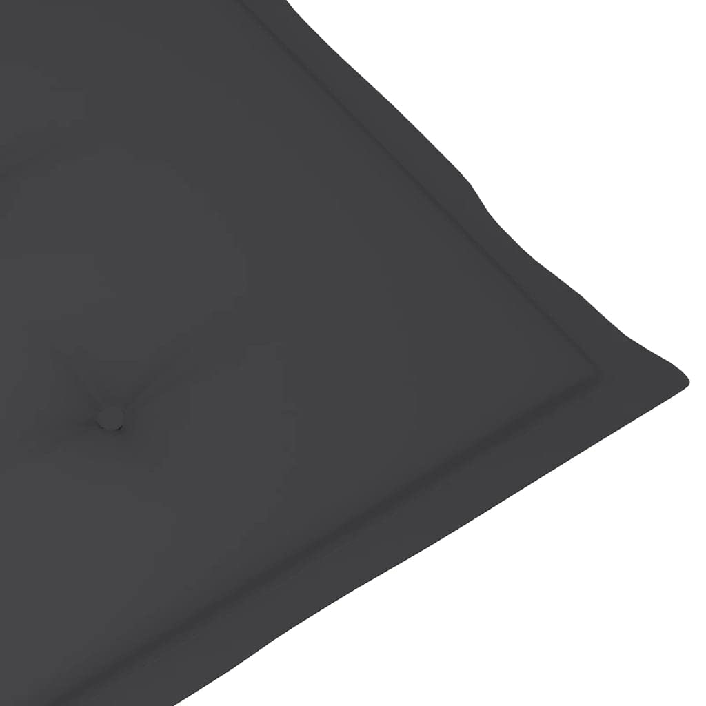 Cuscino per sedia da giardino, 2 pezzi, per sedie a sdraio con schienale alto, design universale, per interni ed esterni, balcone, terrazza, con 2 laccetti, antracite, 100 x 50 x 3 cm