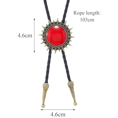 Image of Bolo Tie for Men Women Cowboy Turquoise Celtic Natural Tiger Eye Stone Longhorn Bull Western Leather Bolo Necktie