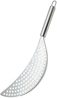 KitchenCraft KCPANSTRAIN Half Moon Pan Strainer with Handle, Stainless Steel, Silver