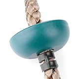 Pongnas Cuerda de Escalada con Disco Oscilante para Equipos de Juegos, Juguete Divertido y Seguro para Exteriores (Verde Oscuro)